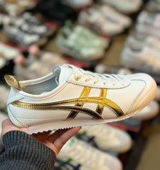Onitsuka Tiger Mexico 66 White Gold Mens First Luxury Sneakers D-1885
