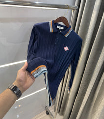 Casablanc a Navy Blue Logo Work Imported T-Shirt
