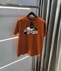 Hugo Boss Rust Logo Print Premium Oversized T-shirt