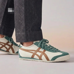 Onitsuka Tiger MEXICO 66 Cream Green Orange Sneakers Mens D-2090