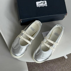 Onitsuka Tiger Mexico 66 TGRS Silver Cream 7A Premium Ladies Sneakers D-2092