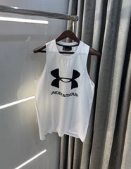 Under Armou r White Logo Print Premium Sando