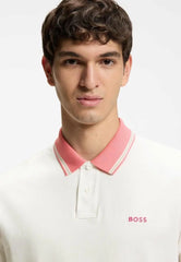Hugo Boss Cream Logo Work Premium Polo T-shirt
