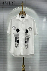 Amir_i Thread Embroidered EXclusive Linen Half Shirt (DN 632)