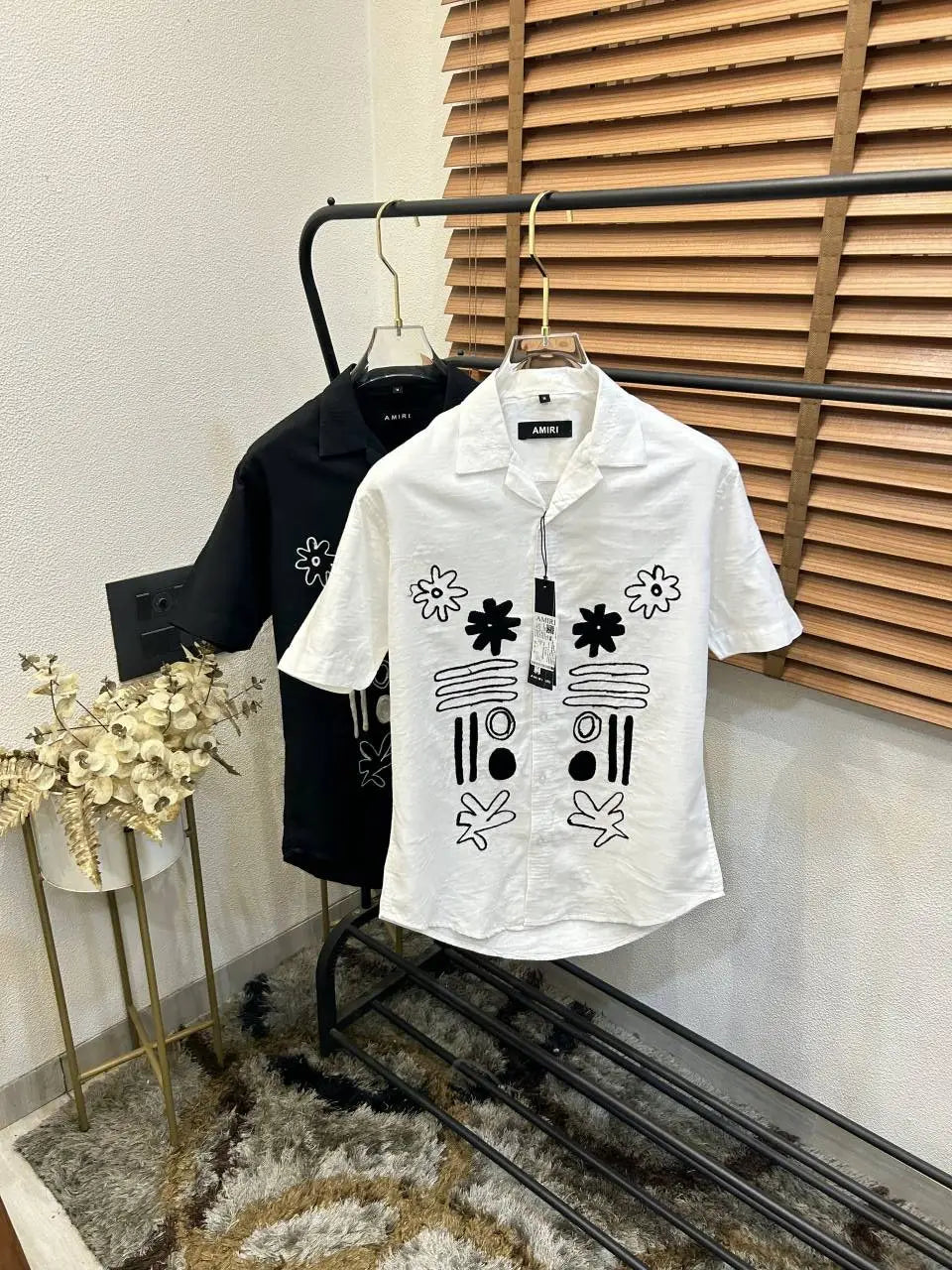 Amir_i Thread Embroidered EXclusive Linen Half Shirt (DN 632)