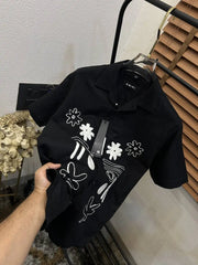 Amir_i Thread Embroidered Exclusive Linen Half Shirt (DN 632)
