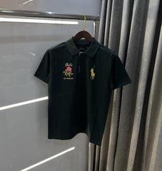 Ralph Lauren Olive Logo Work Premium Polo T-shirt