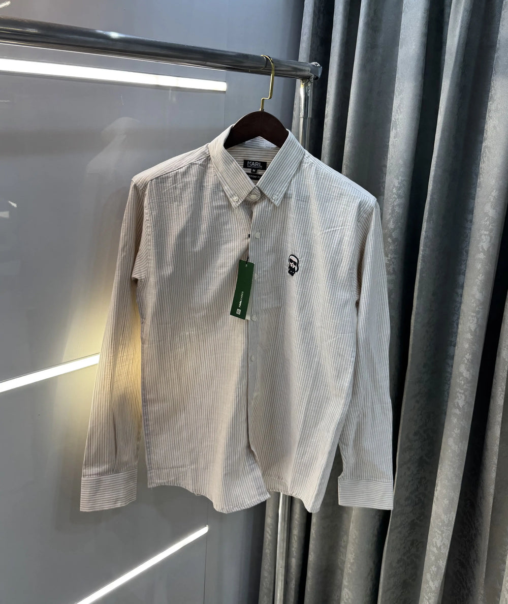 Karl Lagerfeld Beige Printed Premium Shirt