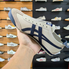 Onitsuka Tiger Mexico 66 Slip On Leather Beige Dark Blue For Mens