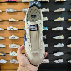 Onitsuka Tiger Mexico 66 Slip On Leather Beige Dark Blue For Mens