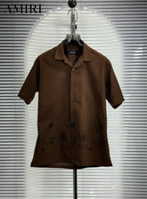 Amir_i Bottom Printed Imported Exclusive Linen Half Shirt (DN 625)