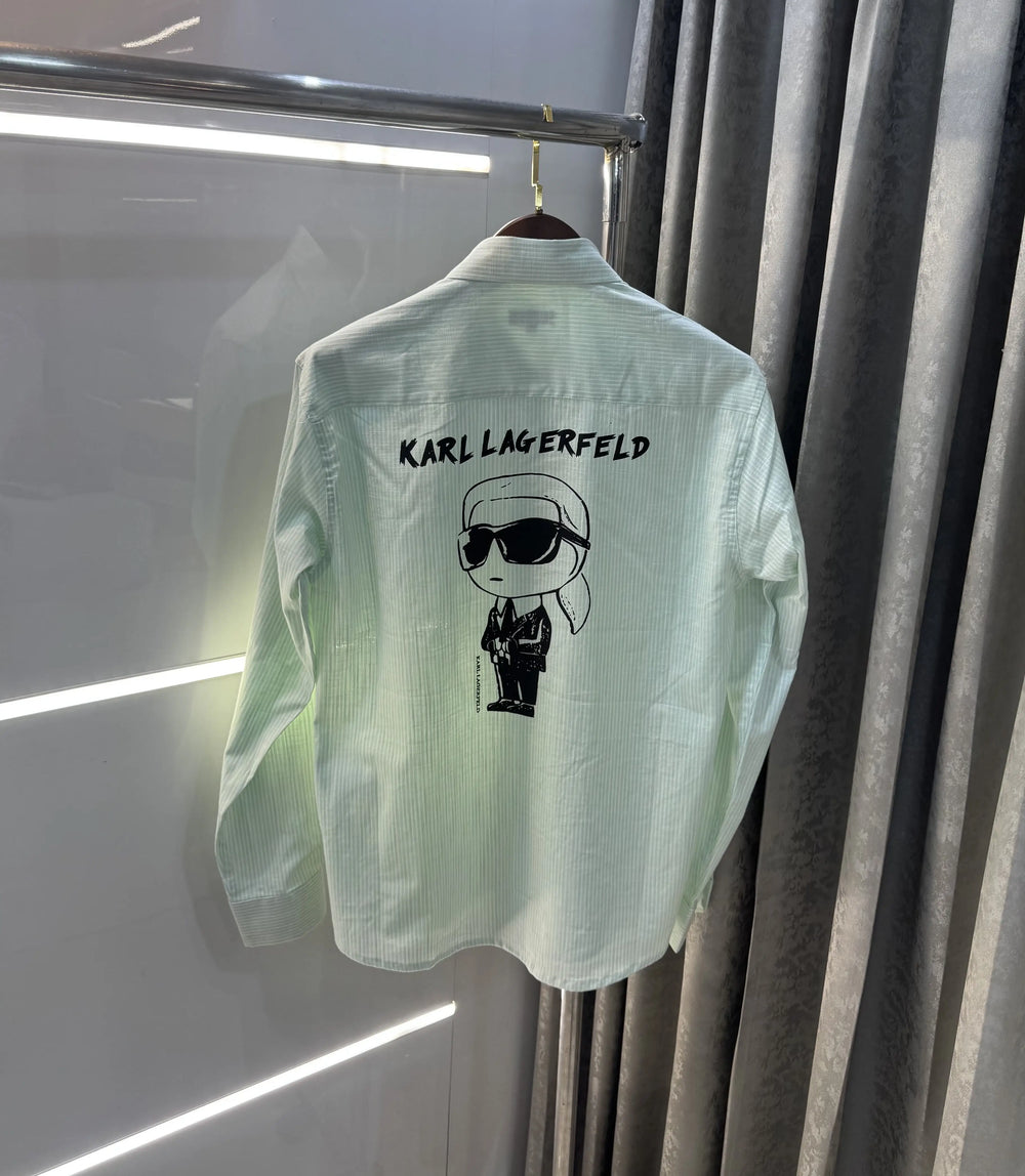 Karl Lagerfeld Green Printed Premium Shirt