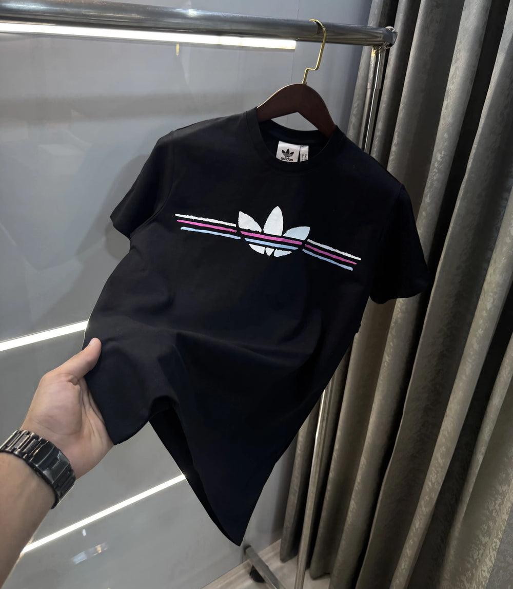 Adidas Black Printed Premium Classic T-Shirt