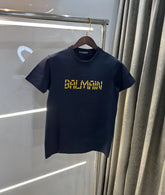 Balmain Paris Navy Blue Logo Work Premium T-Shirt