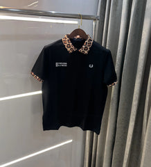 Fredperry Black Embroidery Logo Premium Polo T-Shirt