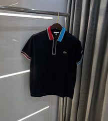Lacost e Black Embroidery Logo Premium Polo T-Shirt
