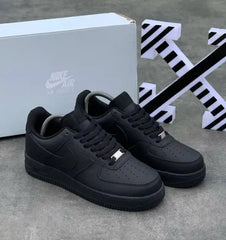 Nik e Airforce 1 Short Leather Black Women With Bustbag Bill Fixx Only
