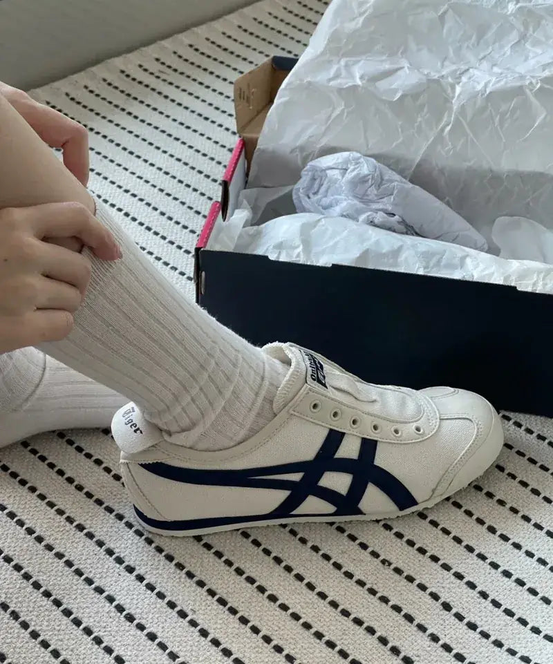 Onitsuka Tiger Mexico 66 Slip On Beige Navy Fix 179