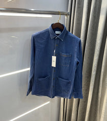 Lacost e Dark Blue 2 Embroidery Logo Premium Denim Shirt