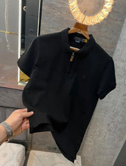 Ralph Lauren Black Embroidery Logo Premium Classic Polo T-Shirt