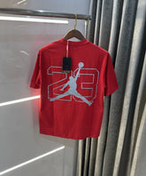 Air Jordan Red Reflective Logo Print Imported Oversized T-Shirt