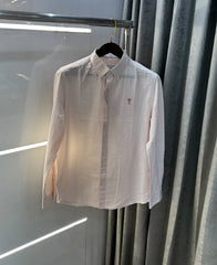 Ami Paris Pink Embroidery Logo Premium Shirt