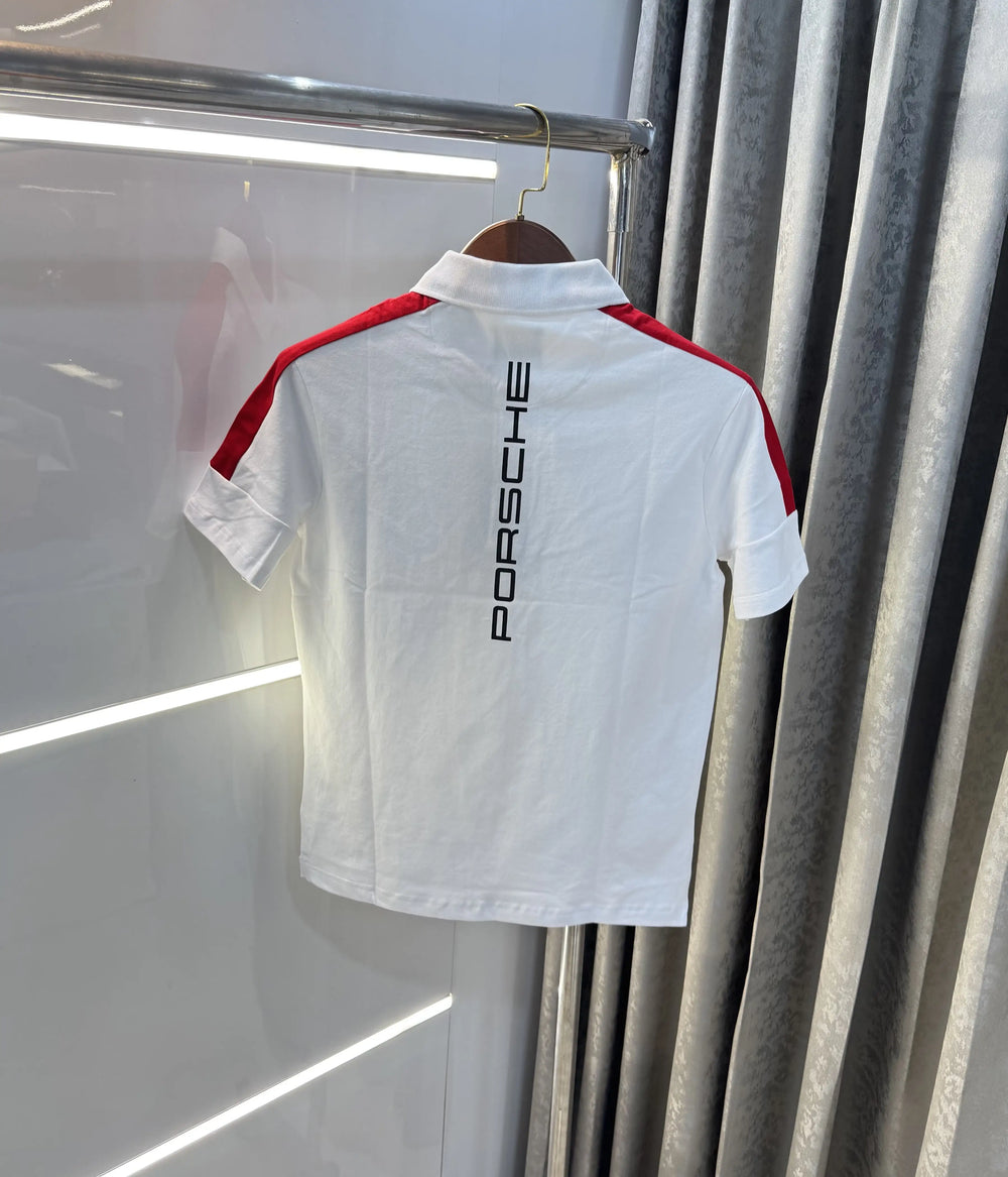 Hug o Boss White Porsche Edition Premium Polo T-shirt