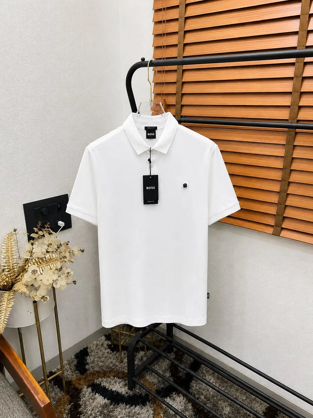 Hug_o BO_ss. Monogram Steel Logo Premium Polo T-shirt (DN 550)