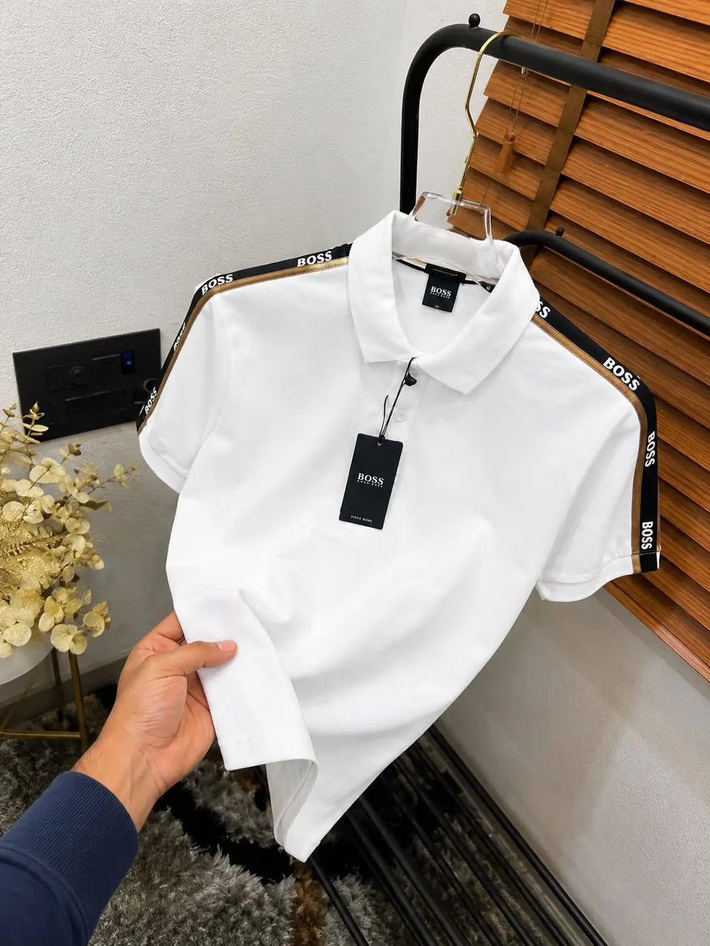 Hug_o BO_ss. Monogram Steel Logo Premium Polo T-shirt (DN 550)