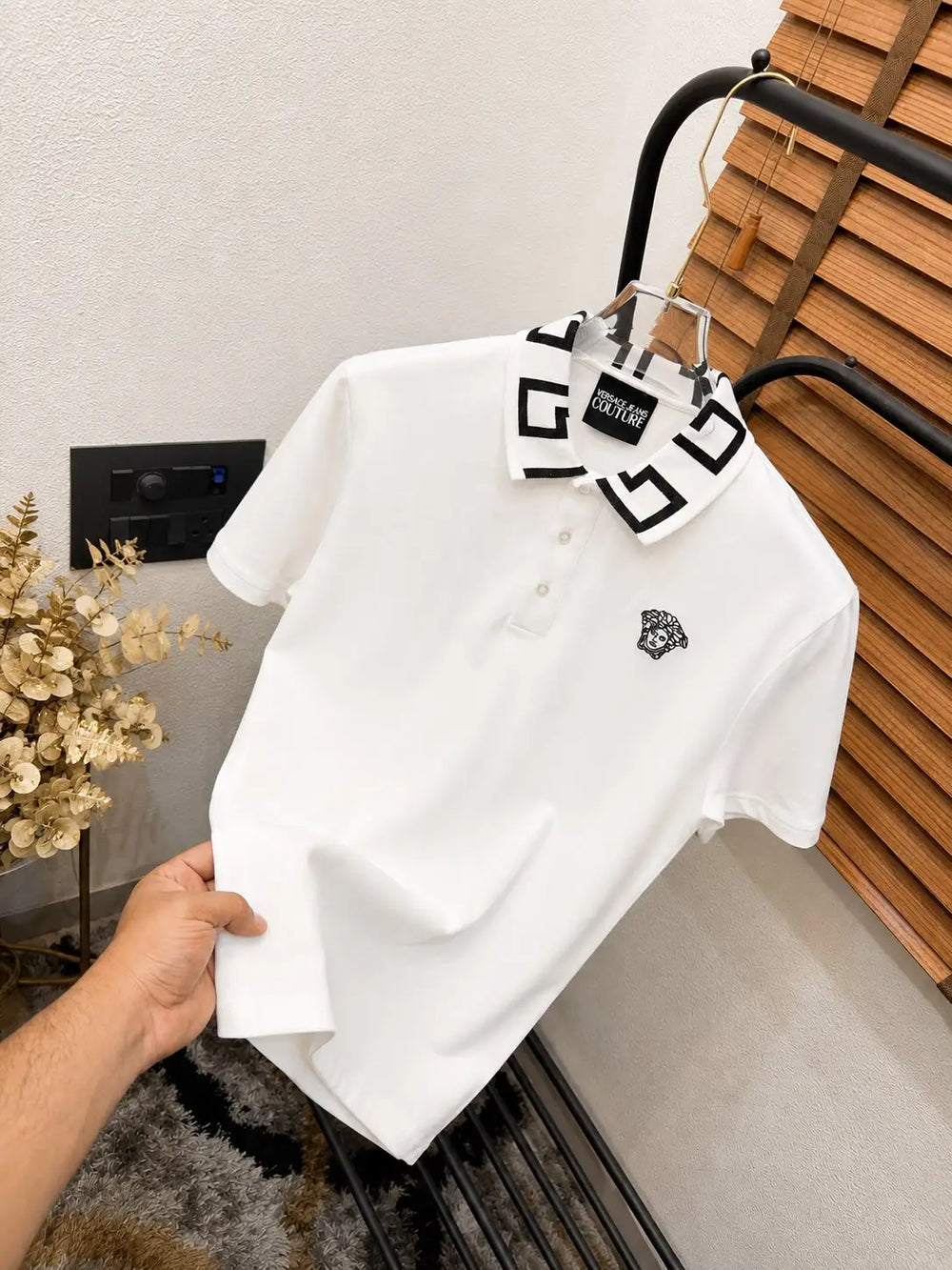 Versace Face Embroidered Imported Premium Polo T-shirt (DN 546)