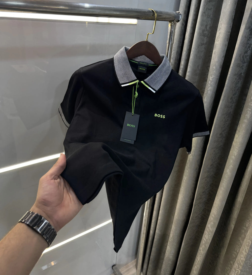 Hugo Bos s Black Logo Work Premium Polo T-shirt