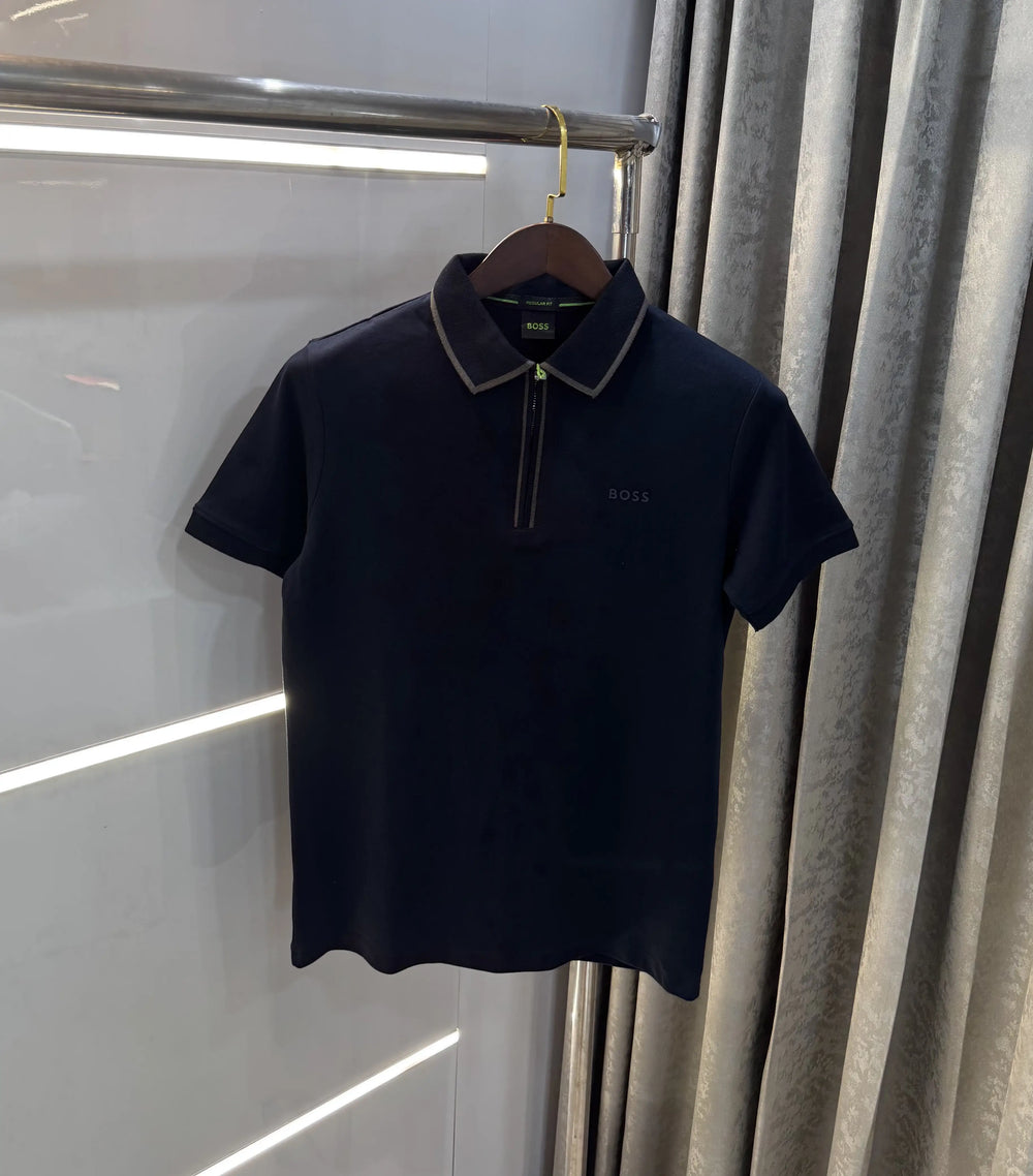 Hugo Bos s Navy Blue Logo Work Premium Polo T-shirt
