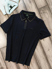 Hugo Bos s Navy Blue Logo Work Premium Polo T-shirt