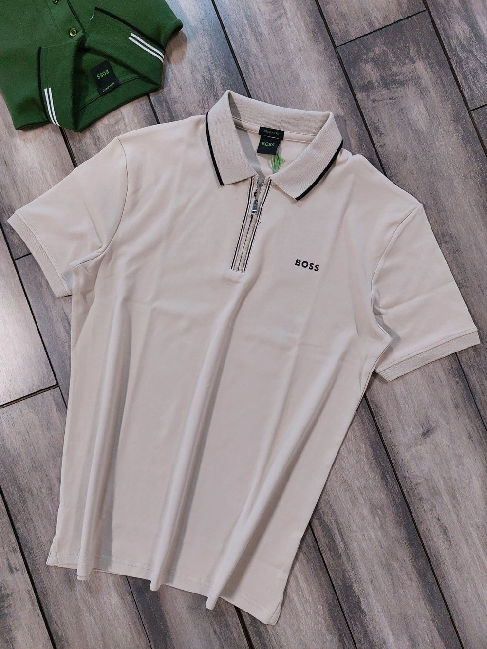 Hugo Bos s Beige Logo Work Premium Polo T-shirt