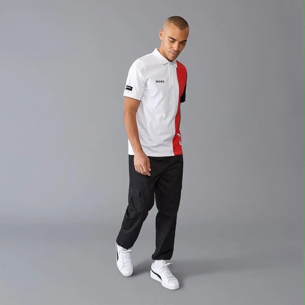 Hug o Boss White Porsch e Edition Premium Polo T-shirt