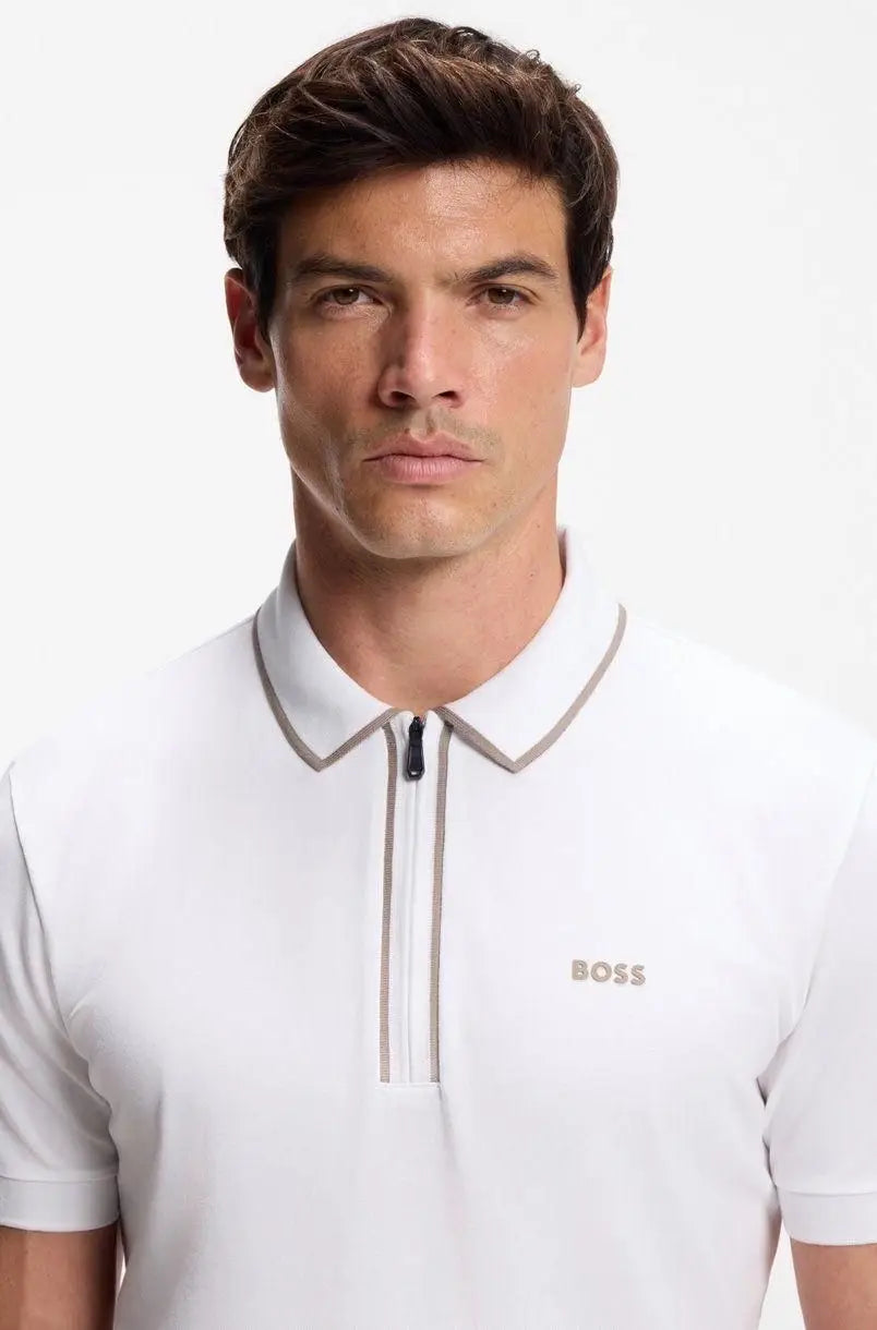 Hugo Bos s White Logo Work Premium Polo T-shirt