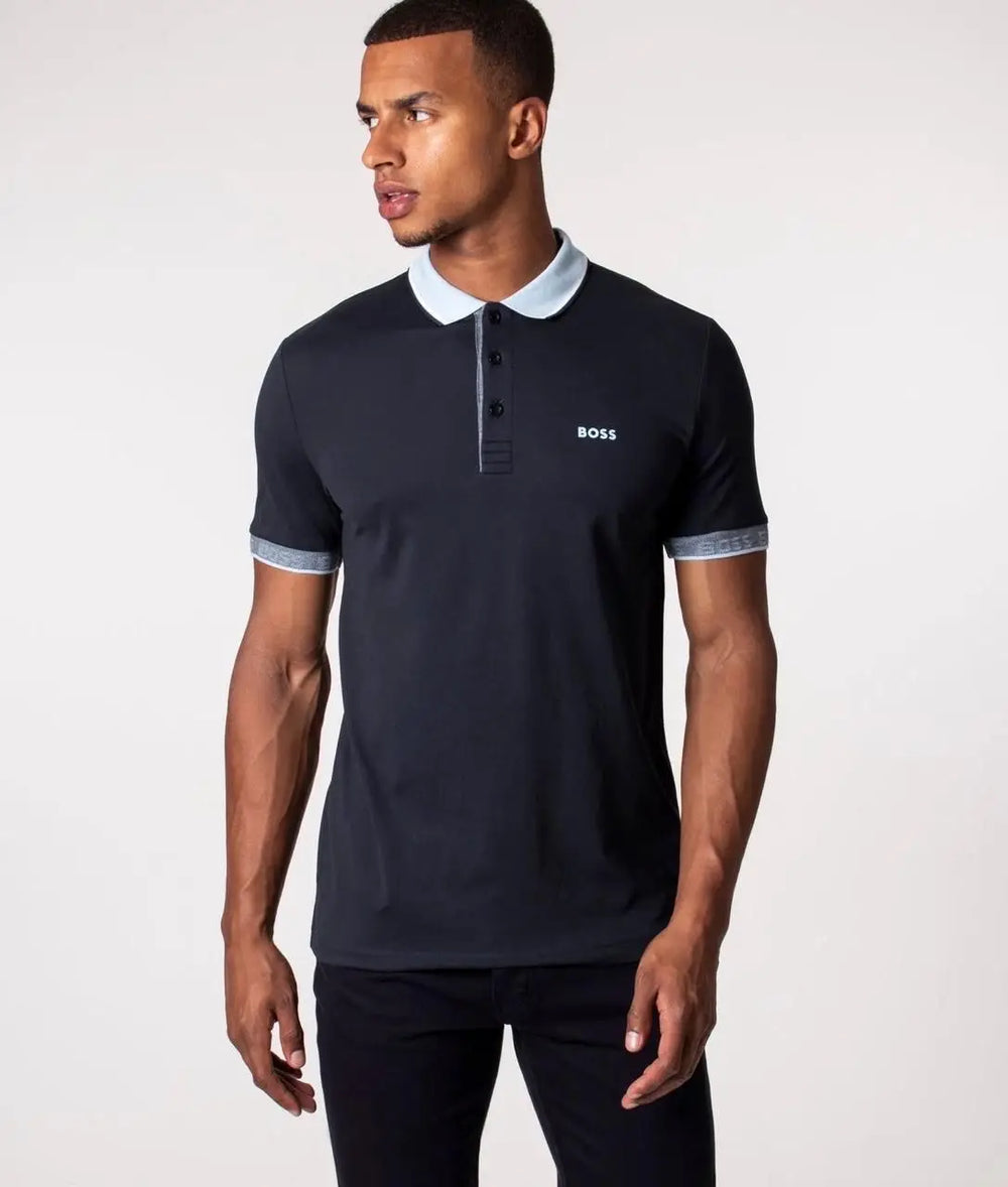 Hugo Bos s Navy Blue Logo Work Premium Polo T-shirt