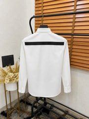 Balmai_n Paris Tira Steel Round Logo Patched Imported Premium Partywear Shirt With OG Box White
