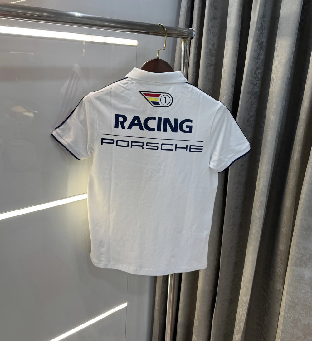 Hugo Bos s X Porsche White Logo Work Premium Polo T-shirt