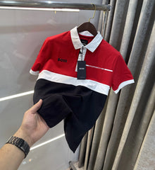 Hugo Bos s X Porsche Red Logo Work Premium Polo T-shirt