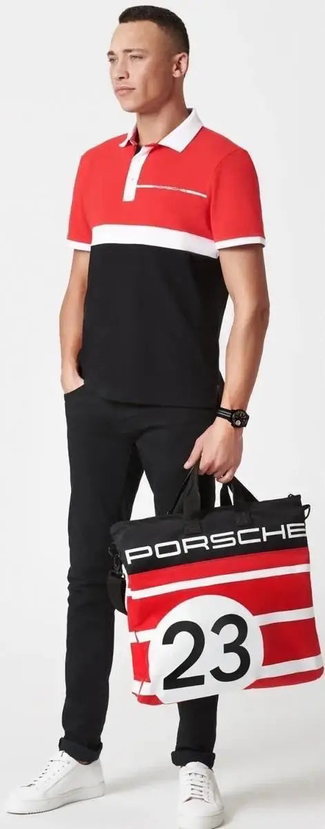 Hugo Bos s X Porsche Red Logo Work Premium Polo T-shirt