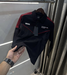 Hugo Boss Black Logo Work Premium Full Sleeve Polo T-Shirt