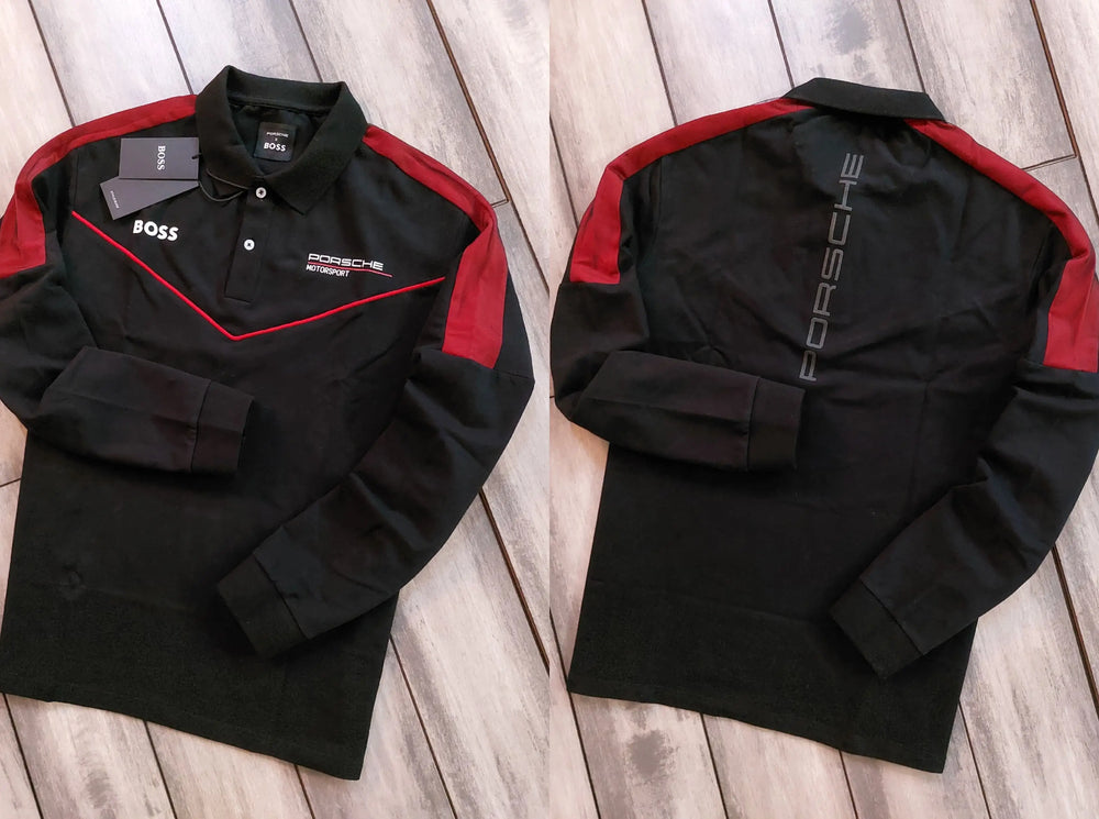 Hugo Boss Black Logo Work Premium Full Sleeve Polo T-Shirt