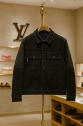 Loui_s Vuitton Imported Monogr_am Embossed Premium Suede Leather Jacket (DN 102)