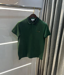 Lacost e Olive Green Embroidery Logo Premium Polo T-Shirt