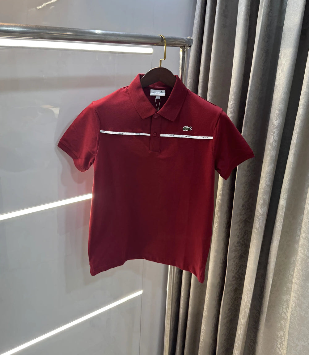 Lacost e Maroon Embroidery Logo Premium Polo T-Shirt