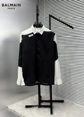 Balmai_n Very Premium Black White Designer Partywear Shirt (DN 608)