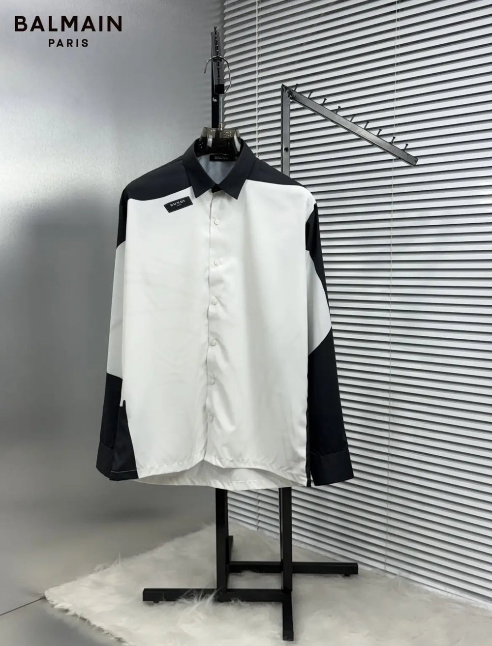 Balmai_n Very Premium Black White Designer Partywear Shirt (DN 608)