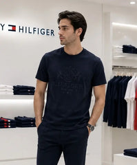 Tommy Hilfige r Navy Blue Embroidery Logo Premium T-Shirt