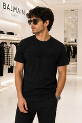 Balmai n Paris Black Logo Work Imported T-Shirt